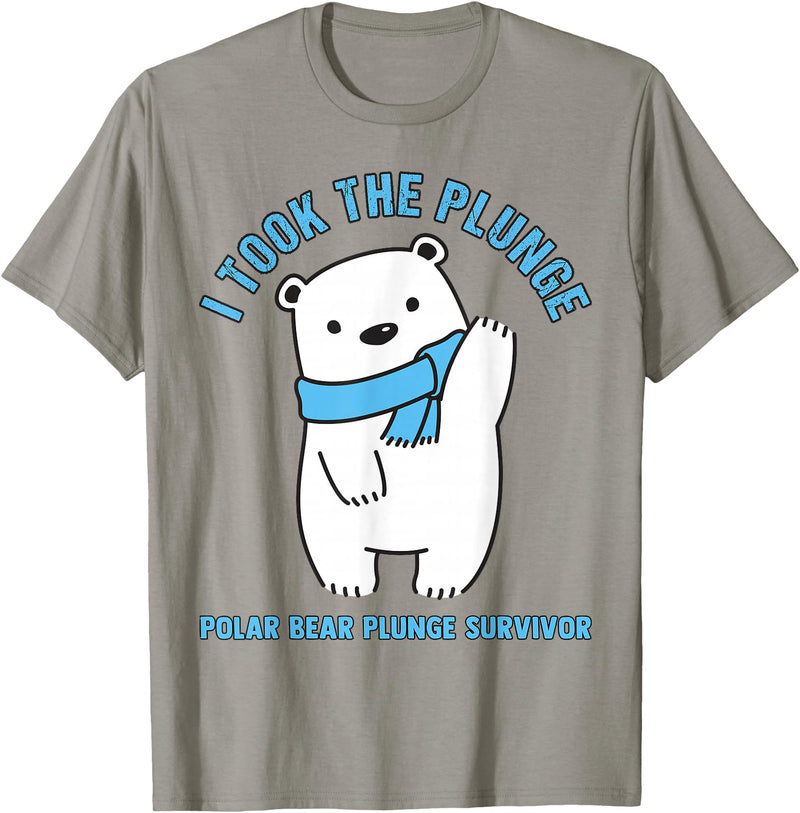 Polar Bear Plunge Survivor Polar Plunge Polar Bear I Took The Plunge Survivor T-Shirt - Slate Grey