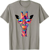 Colorful Giraffe Sunglasses Funny Giraffe Sunglasses T-Shirt - Slate Grey