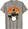 Drum Instrument Drummer Apparel Musical Animal Bear Playing Drums For Drum Lover And Musical Drummer Lover T-Shirt - Slate Grey