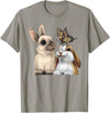 Two Cute Little Rabbits with a Butterfly for Lovers Bunny T-Shirt in Slate Grey