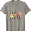 Funny Peace Love Cute Show Pig Lover Peace Love Cute Show Pig Lover T-Shirt - Slate Grey