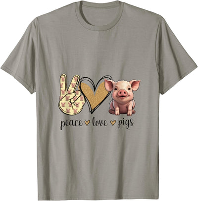 Peace Love Cute Show Pig Lover T-Shirt
