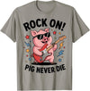 Musical Pig Tribe Collective for Rock Enthusiasts Rock On Pig Never Die Music Lovers Funny Concert Vibe T-Shirt - Slate Grey