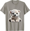 Just Sweet Designs Cute Polar Bear Cub Design T-Shirt, Small, Black - Slate Grey