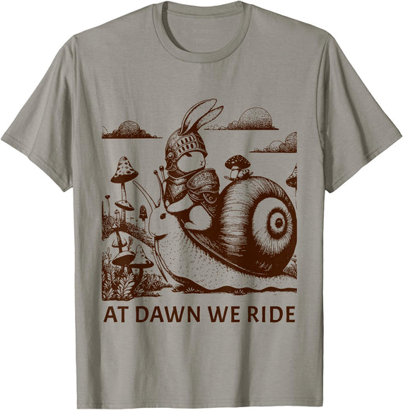 Medieval Bunny Rabbit Castlecore T-Shirt in Slate Grey