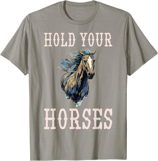 Hold Your Horses T-Shirt - Slate Grey