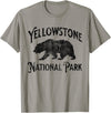 Yellowstone National Park Wyoming USA Outdoor Yellowstone National Park Bear Nature Hike Outdoors Vintage T-Shirt - Slate Grey