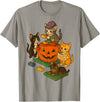 Cat Pumpkin Halloween Spooky Season Vintage Cute Cat Pumpkin Master Builder Halloween Spooky Season T-Shirt - Slate Grey
