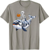 Orca Skeleton Halloween Whale Apparel Co. Skeleton Riding Mummy Orca Halloween Candy Whale T-Shirt - Slate Grey