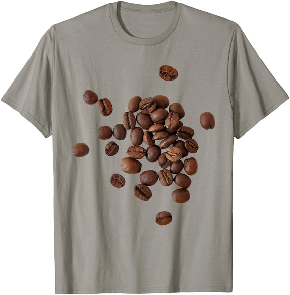 Happy Pickles Halloween Coffee Beans Whole Bean Coffee Cafe Spilled Halloween T-Shirt - Slate Grey