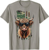 Highland Cow by AKH Highland Cow Camo American Flag, Patriotic Highland Cow T-Shirt - Slate Grey