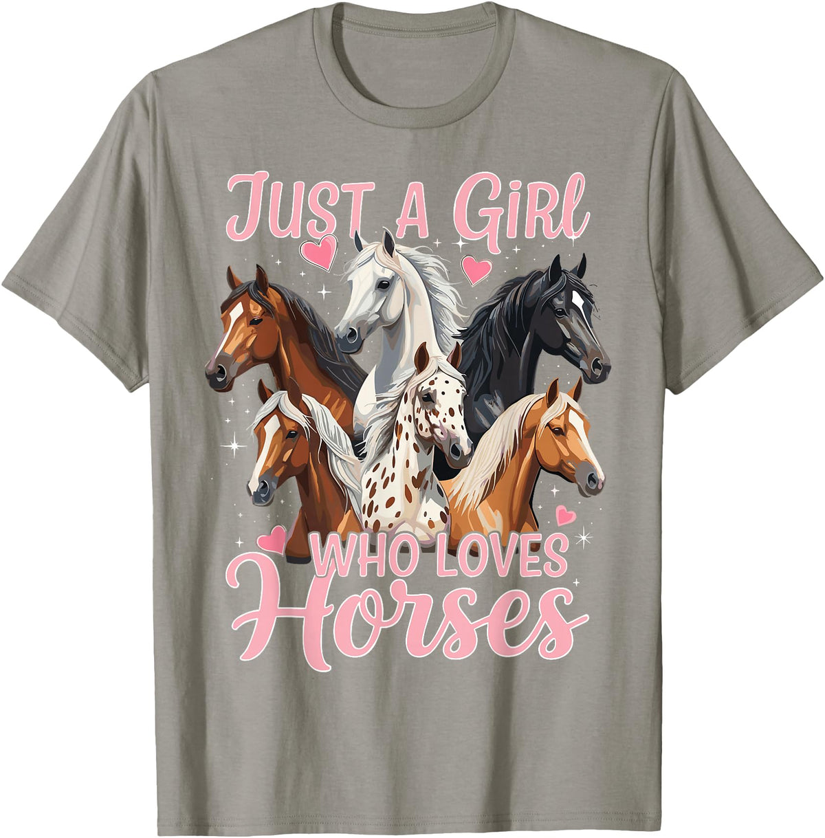 Cute Riding Horse Cute Horse Just A Girl Who Loves Horses T-Shirt - Slate Grey
