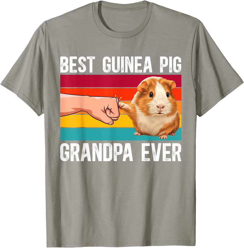 Best Guinea Pig Grandpa Guinea Pig Grandfather Best Guinea Pig Grandpa Guinea Pig Owner Guinea Pig Lover T-Shirt - Slate Grey
