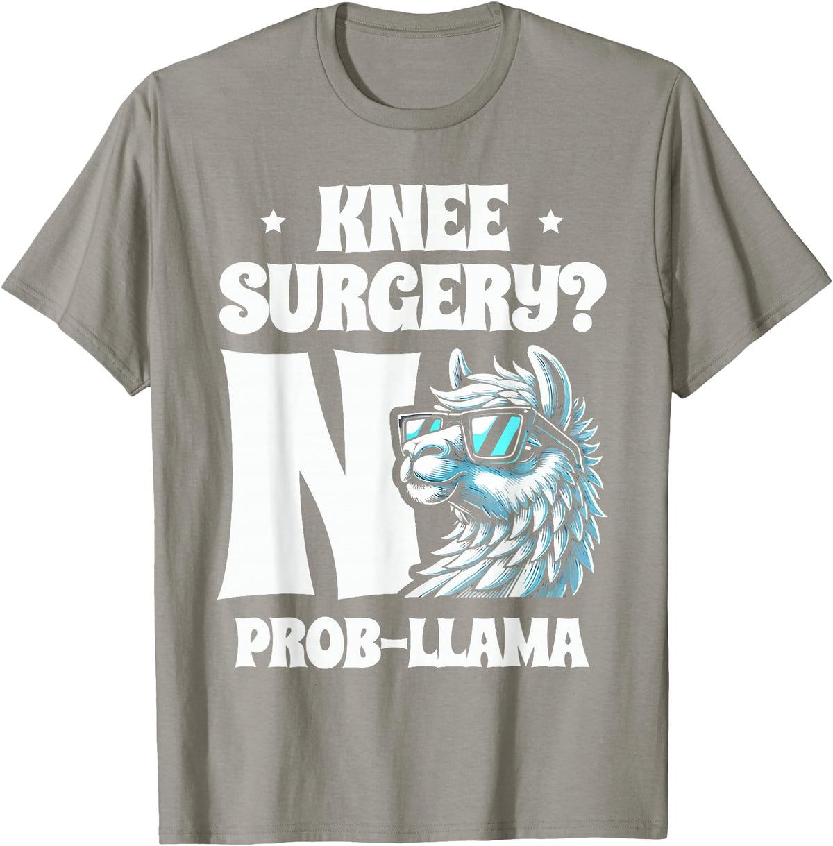 Llama Alpaca Lover Gifts Knee Surgery No Prob-llama Llamas Animal Lover T-Shirt - Slate Grey