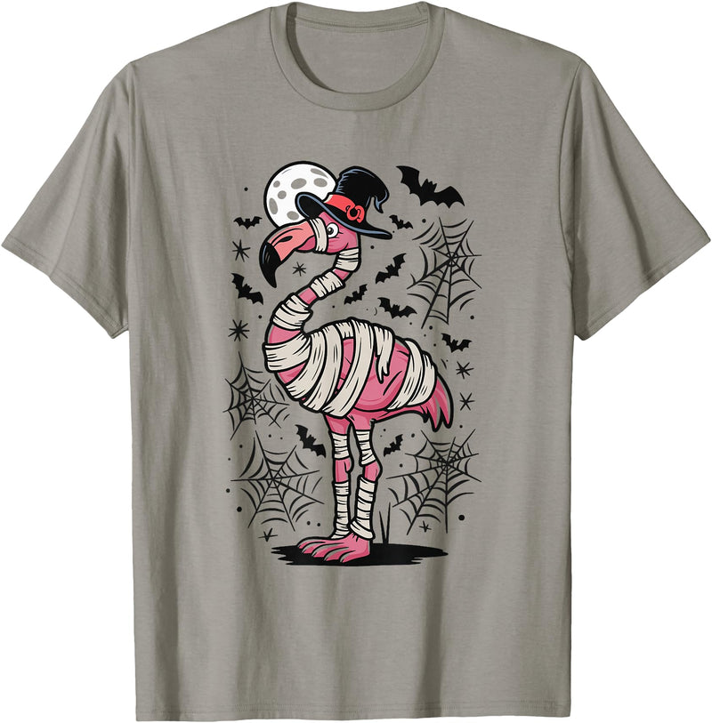 Flamingo Halloween Costume Mummy Spooky Flamingo Mummy T-Shirt - Slate Grey