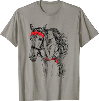 Horse Lover Novelties By SL Horse Bandana For Horse Girls Horseback Riding For Women T-Shirt