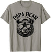 Bear Face Designs Papa Bear Face Grizzly Fathers Day Bear Lover Mens T-Shirt - Slate Grey