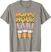 Hoppy Hour Funny Happy Easter Day Rabbit Ears Men Women T-Shirt in Slate Grey