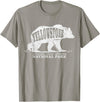 Vintage Yellowstone Retro Tees Tanks Tops Grizzly Bear Yellowstone National Park Est. 1872 T-Shirt - Slate Grey