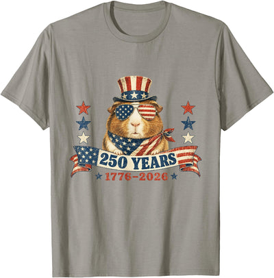 Funny USA Independence Day Patriotic 4th of July Guinea Pig T-Shirt