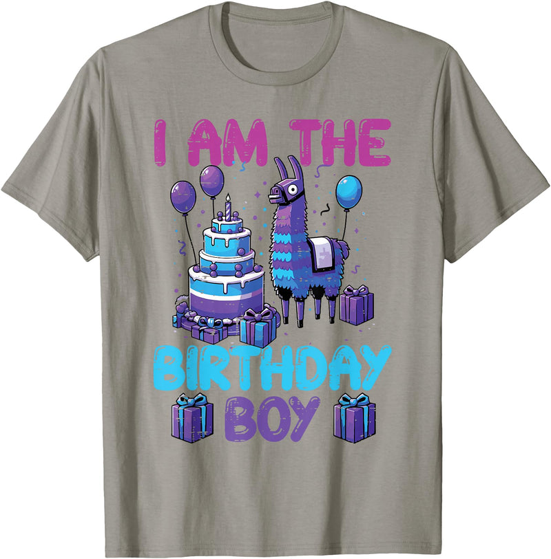 Birthday Party Shirts For Men Women Kids I Am The Birthday Boy Llama Pinata Bday Party Boys Kids T-Shirt - Slate Grey