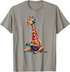 Giraffe Gamer Lovers Animal Men Women Kids Giraffe Gaming Animal Video Games Funny Giraffe T-Shirt - Slate Grey