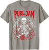 Bone Knitting Co. Purl Jam Skeleton Knitting Craft Lover Funny Design T-Shirt - Slate Grey