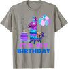 It's My Birthday for Llama Party T-Shirt - Slate Grey