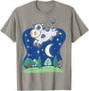 Common Sayings T-shirts Cow Jumped Over the Moon T-shirt - Cartoon w Common Saying T-Shirt - Slate Grey