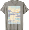 Polar Art Wildlife Nature Fan Club Ice Polar Bear Arctic Painting Wildlife Nature Lover Art Kids T-Shirt - Slate Grey