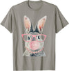 Cute Rabbit Lover Bunny Graphic T-Shirt (Grass Green) in Slate Grey