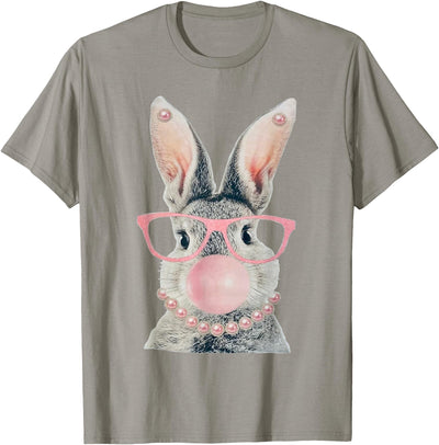 Bunny with Glasses Blowing Bubblegum T-Shirt