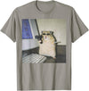 Cyber Hamster Meme Cringe Funny Animal Vintage Graphic Tee T-Shirt - Slate Grey