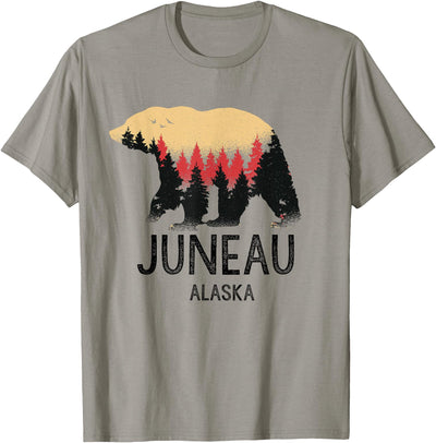 Juneau Alaska Vintage Grizzly Bear Souvenir Gift T-Shirt