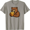 Chi City Designs Bear Eating Cheese T-Shirt - Slate Grey