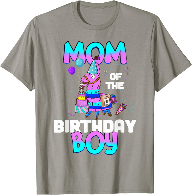 Llama Boys Kids Lovers Creations Llama Mom Shirt - Birthday Boy’s Cute Matching Party Outfit T-Shirt - Slate Grey