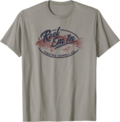 Trendy Reel Em' In Fishing Supply Co. Logo T-Shirt