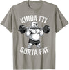 Iron Jungle Apparel Kinda Fit Sorta Fat Polar Bear Gym Weightlifting Workout T-Shirt - Slate Grey