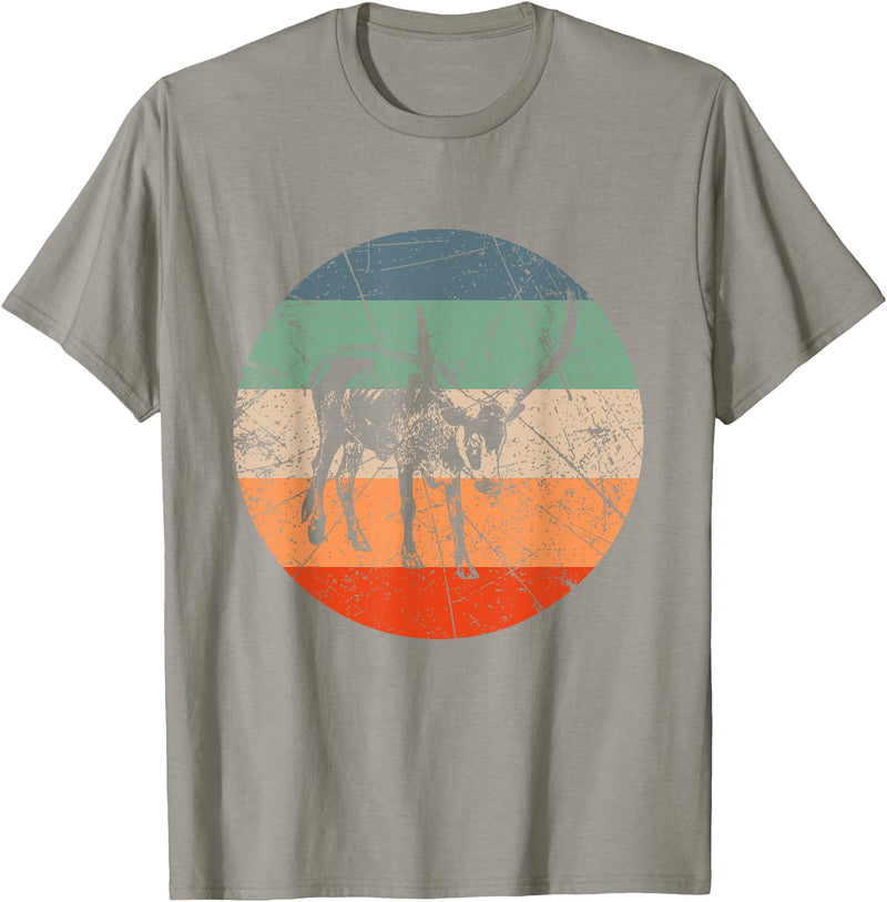 Retro Watusi Gift for Men, Women, Dad & Mom Retro Cow Silhouette - Cattle Farmer Vintage Watusi T-Shirt - Slate Grey