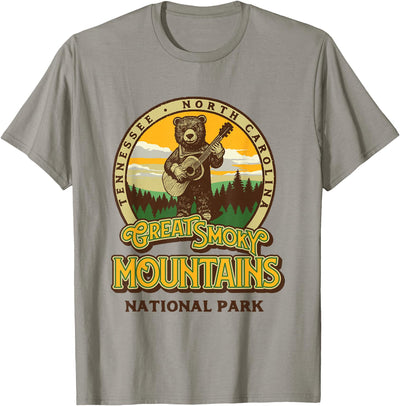 Great Smoky Mountains National Park Guitar Bear Cute Smokies T-Shirt