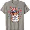 Patriotic Hamster Animals Lovers Independence 4th of July T-Shirt - Slate Grey