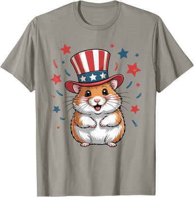 Patriotic Hamster Animals Lovers Independence 4th of July T-Shirt