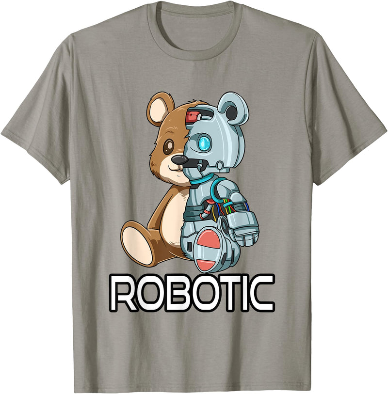 Robot Bear Machine Funny Bear Robot Robotic Cuddling Cyborg T-Shirt - Slate Grey