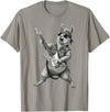 Rock Guitar Llama Stuff Accessories & Gifts Llama Playing Guitar Rock & Roll Llamas Alpaca Rocker Music T-Shirt - Slate Grey