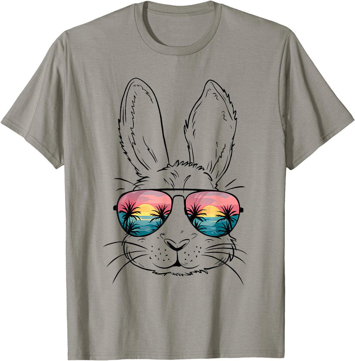 Cute Bunny Easter Lover Bunny Graphic T-Shirt in Slate Grey