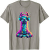 Llama Gamer Lovers Animal Men Women Kids Llama Gaming Animal Video Games Funny Llama T-Shirt - Slate Grey