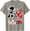3 Birthday Farm 3 Years Old 3rd Bday Party Supply Farm Barnyard Theme Pig Cow Horse 3rd Birthday 3 Yrs Old T-Shirt - Slate Grey