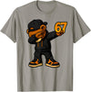 Funny Hip Hop Teddy Bear Six Seven Meme Designs Dabbing Teddy Bear 67 Meme Funny Brainrot Hip Hop Kids Boys T-Shirt - Slate Grey