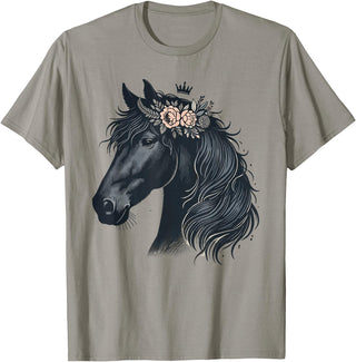 Friesian Horse Friesian Breed Lover Majestic Friesian Horse Lover Majestic Friesian Horse Riding T-Shirt - Slate Grey
