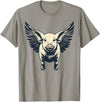 Flying Pig With Wings Design Flying Pig With Wings Fly Pig Lovers T-Shirt - Slate Grey